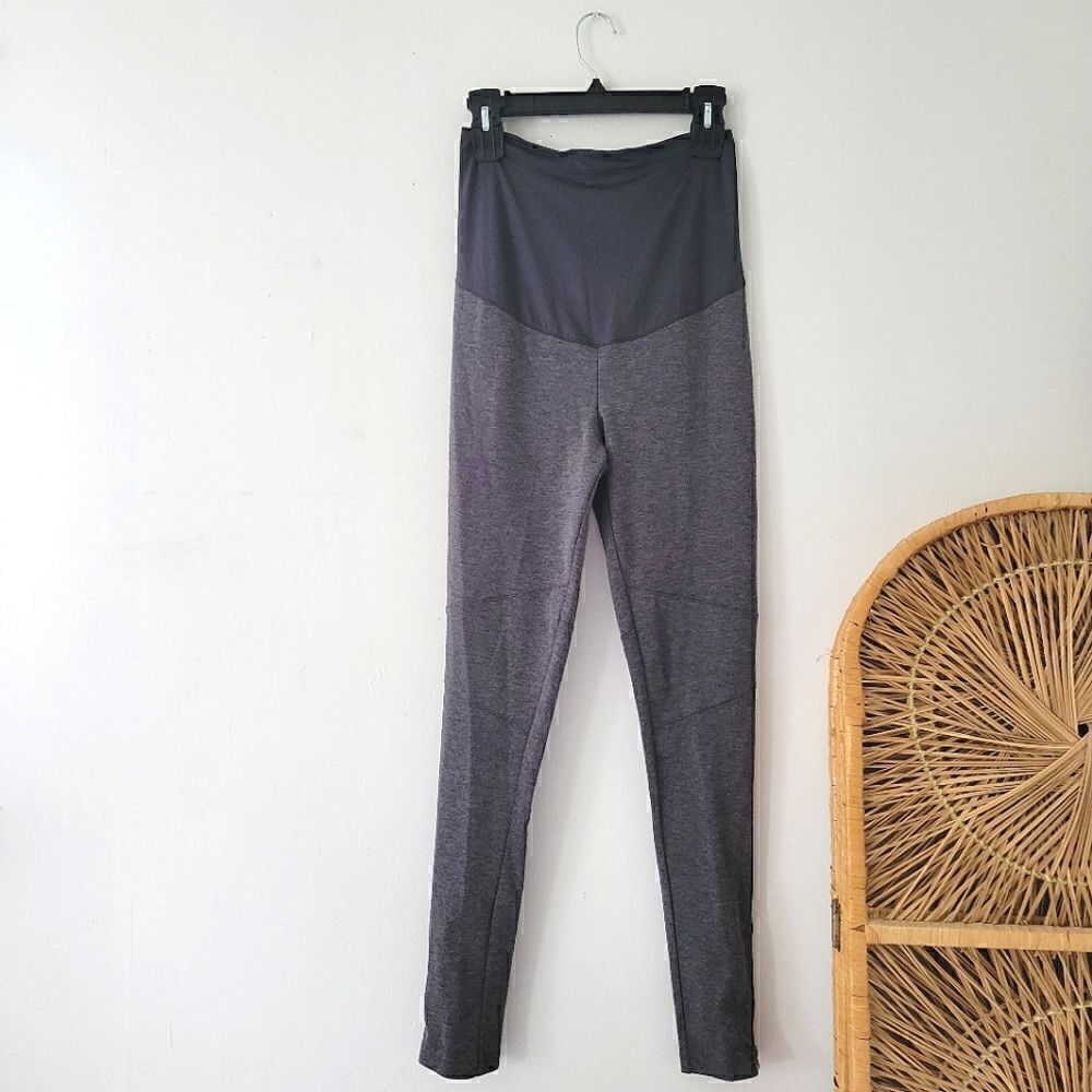 Liz Lange Maternity Leggings Gray Ankle Zips XS